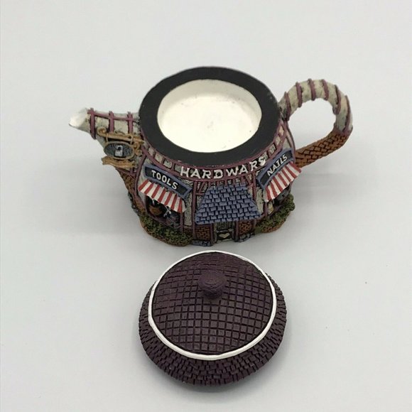 Hometown Teapot Cottages Collection Mini Figurine Hardware Store 3" Tall - Picture 6 of 7